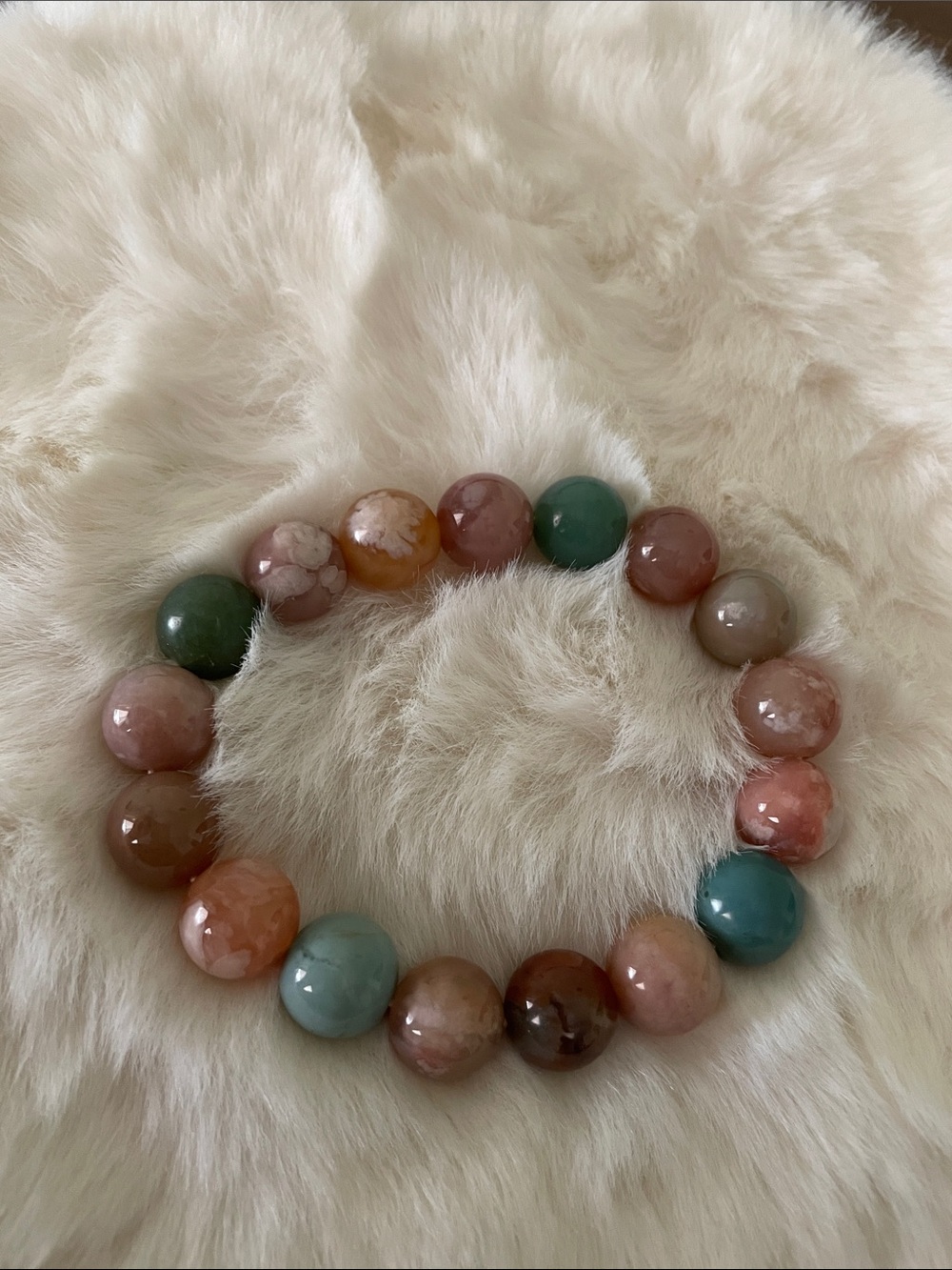Multicolor Natural Stone Beaded Stretch Bracelet